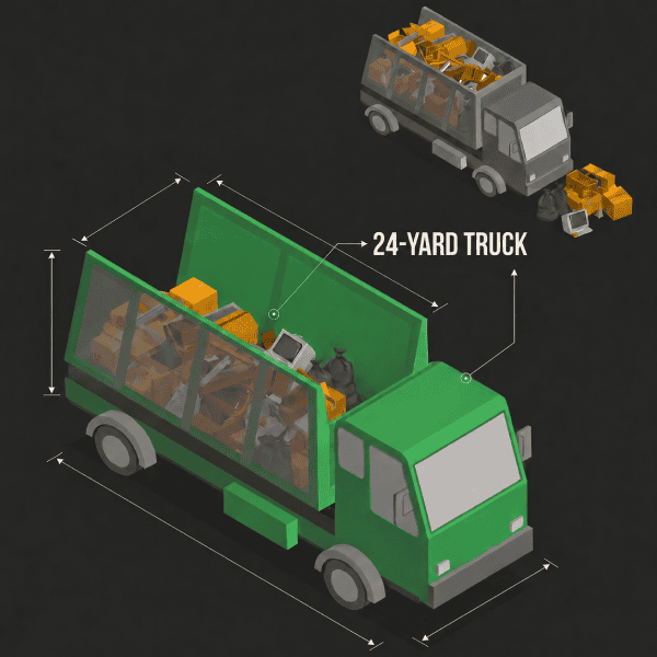 Joober Junk 24-yard electric junk removal truck in Los Angeles