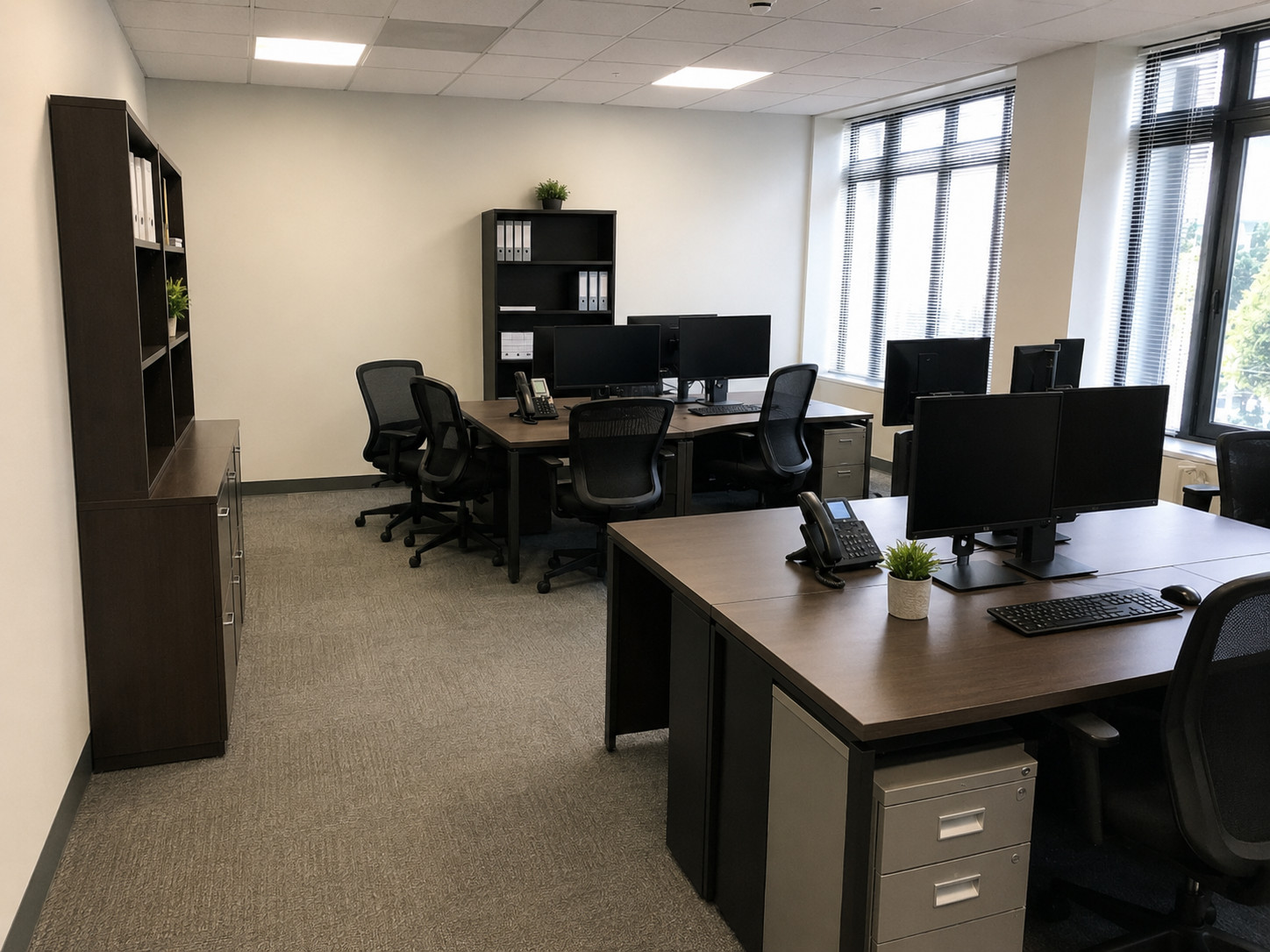 Clean and organized Mid-Wilshire office after professional office decluttering and junk removal service