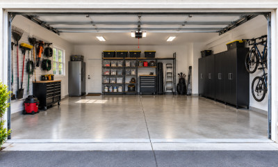 Clean and organized garage after a cluttered garage cleanout in Los Angeles