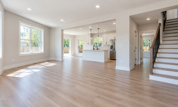 Clean renovated home interior after construction debris removal service