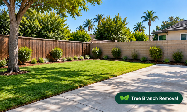 Clean backyard after professional tree branch removal service