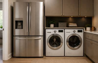 Appliance disposal with washer dryer and refrigerator for Joober Junk Removal in Beverly Grove.