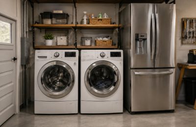 Appliance and e-waste removal with washer dryer and refrigerator in Fairfax.