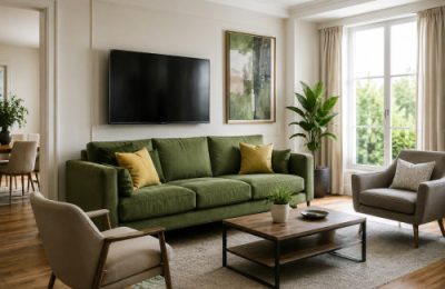 Furniture removal image showing a sofa and living room items in Fairfax.